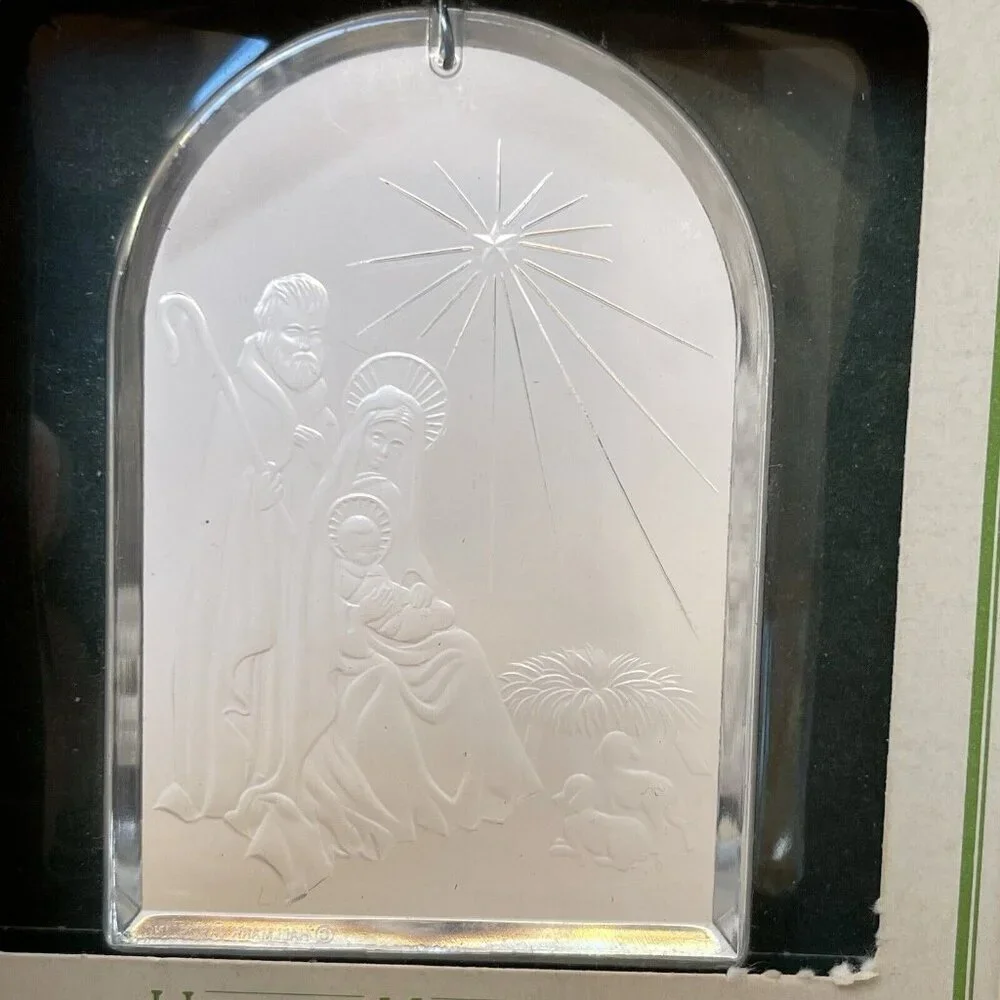 Holiday Highlights Nativity Hallmark‎ Keepsake Acrylic Ornament Vintage